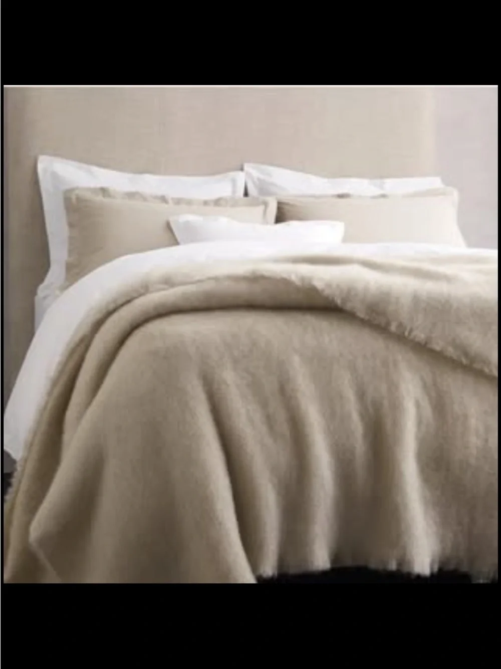 Restoration Hardware oversized brushed mohair bed coverlet